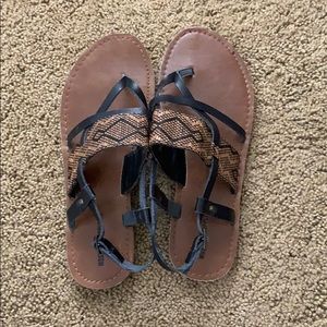 Black and brown sandals